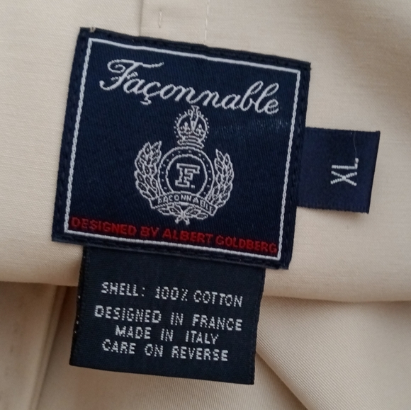 Vintage Faconnable Khaki Trench Coat Made In Italy - Picture 12 of 12